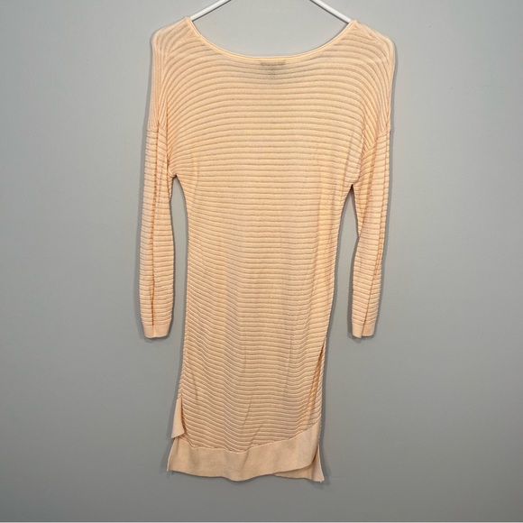 Express Shirt Womens Small Pink Light Longline Tunic Dress Knit Asymmetrical Hem - Picture 2 of 10